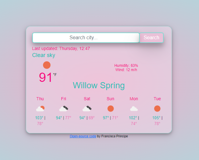 Weather App project preview